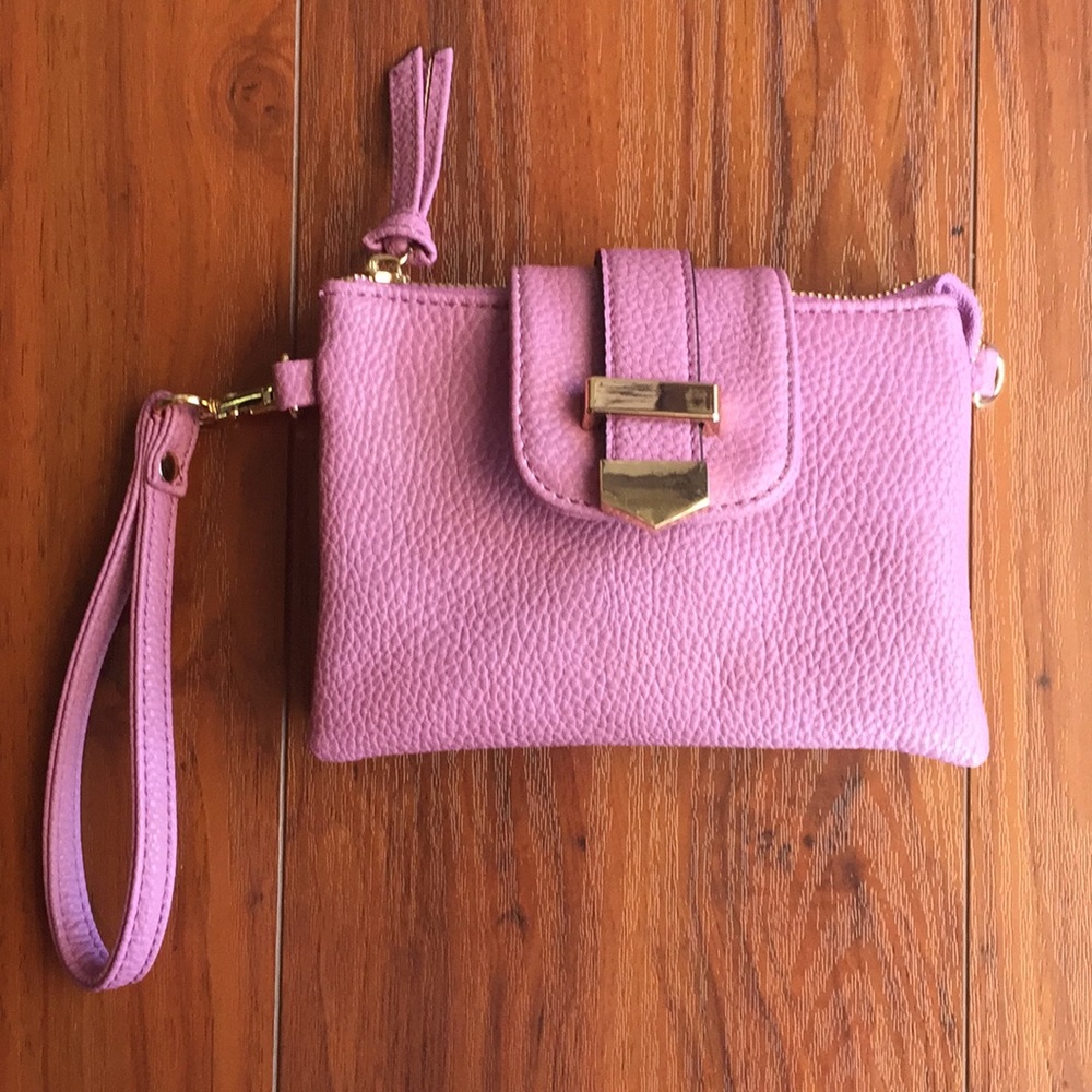 Charming Charlie Pink and gold clutch